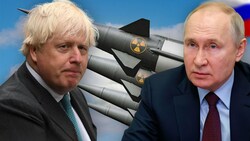 Der britische Ex-Premier Boris Johnson und Russlands Staatschef Wladimir Putin (Bild: ASSOCIATED PRESS, APA/AFP/Daniel LEAL, stock.adobe.com, Krone KREATIV)