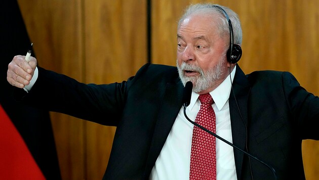 Präsident Luiz Inácio Lula da Silva: „Brasilien ist ein Land des Friedens. Und deswegen will Brasilien keinerlei Beteiligung an diesem Krieg - auch nicht indirekt.“ (Bild: AP)