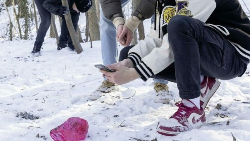 Die Schüler haben die App schon perfekt im Griff. (Bild: Christian Forcher)