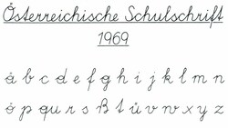 Die „Schulschrift 1969“ ist von Schnörkeln und Schlingen geprägt. (Bild: Bundesministerium für Bildung, Wissenschaft und Forschung)