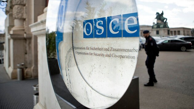 Die OSZE steht zum Jahrestag des Beginns der russischen Invasion im Fokus der weltweiten Aufmerksamkeit. (Bild: APA/AFP/ALEX HALADA)