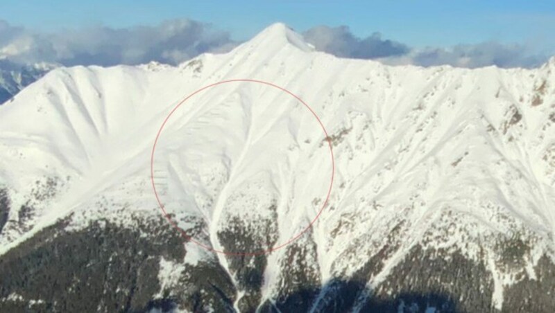 Der Lawinenabgang im Kaunertal (Bild: zeitungsfoto.at)