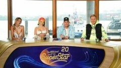 „DSDS“: Die Jury mit (v.l.) Leony, Katja Krasavice, Pietro Lombardi und Dieter Bohlen (Bild: Gregorowius,Stefan / Action Press / picturedesk.com)