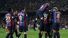 Der FC Barcelona jubelt gegen Sevilla. (Bild: APA/AFP/Josep LAGO)