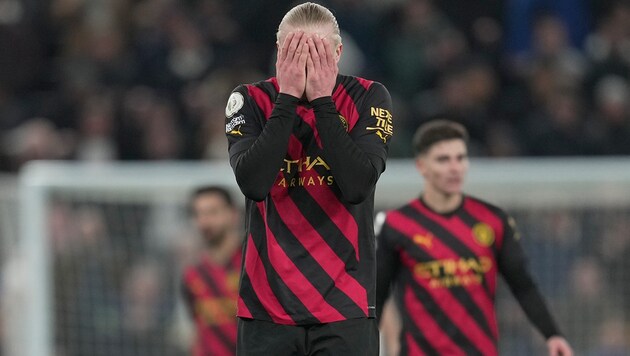 Große Enttäuschung bei Erling Haaland nach dem 0:1 gegen Tottenham. (Bild: AP)