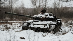 Ein Kampfpanzer in der Ukraine (Bild: Yasuyoshi Chiba/AFP)
