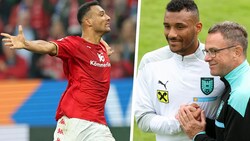 Karim Onisiwo begeistert Mainz 05 mit seinen Toren. Das freut auch Teamchef Ralf Rangnick. (Bild: GEPA )