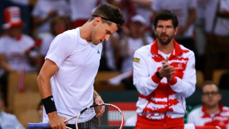 Dominic Thiem (li.) und Davis-Cup-Kapitän Jürgen Melzer (Bild: GEPA)