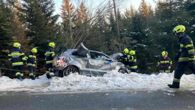 Die Feuerwehr barg das Wrack (Bild: FF Strallegg)