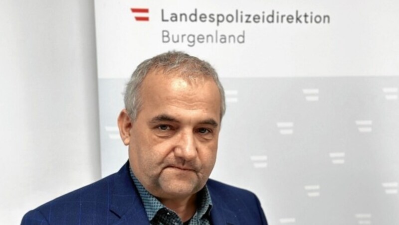 Gerhard Braunschmidt, Leiter Landeskriminalamt Burgenland: „Die am Tatort in Donnerskirchen gesicherten und ausgewerteten Spuren führten zu den Tätern.“ (Bild: Christian schulter)