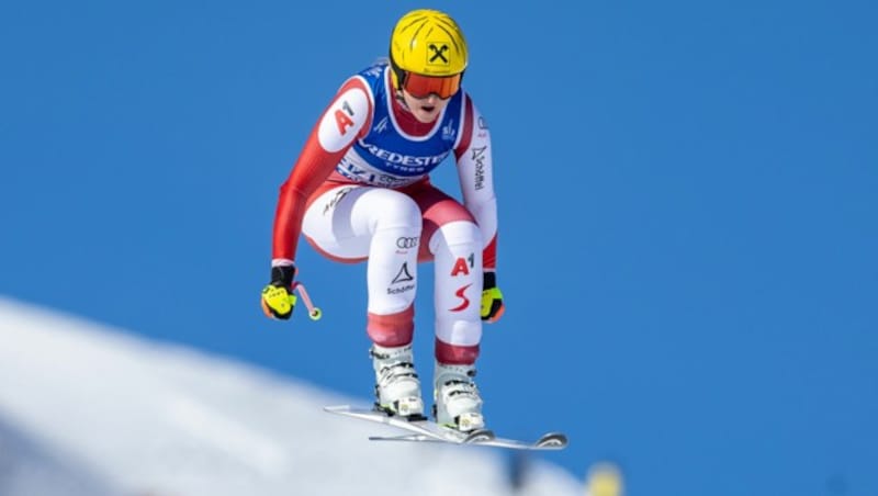 Nina Ortlieb bei der WM-Abfahrt in Meribel (Bild: APA/EXPA/JOHANN GRODER)