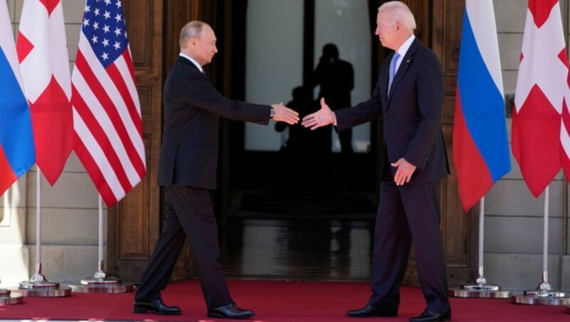 Biden und Putin 2021 auf neutralem Boden in der Schweiz. (Bild: AP)