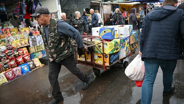 Der Zentralmarkt in Chisinau, der Hauptstadt der Republik Moldau (Bild: AFP)