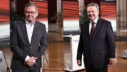 Ex-ORF-Generaldirektor Alexander Wrabetz und Wiens Bürgermeister Michael Ludwig (SPÖ) (Bild: APA/HANS PUNZ)