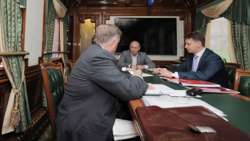 Putins Zug verfügt auch über einen Meetingraum. (Bild: RIA-NOVOSTI)