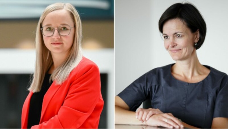 B&R will am Standort in Eggelsberg derzeit 200 reguläre Jobs besetzen, verrät Angelika Loiperdinger (l.). Auch Fronius - hier Elisabeth Engelbrechtsmüller-Strauß (r.) - sucht intensiv und viel Personal. (Bild: Markus Wenzel (2))