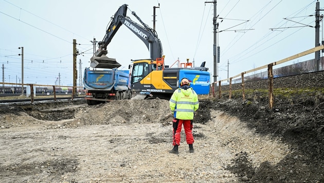 Beim Ausbau der Weststrecke wird ganz genau hingeschaut, der gesamte Teil der Baustelle befindet sich in einer „roten Zone“. Vier Bomben wurden bereits gefunden. (Bild: Wenzel Markus)