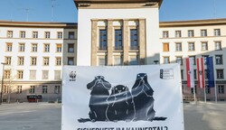 Unlängst wurde am Landhausplatz gegen die Ausbaupläne der Tiwag demonstriert (Bild: WWF)