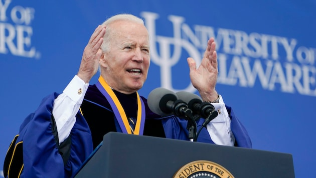 Joe Biden bei einer Ansprache an der University of Delaware im Jahr 2002 (Bild: AP)