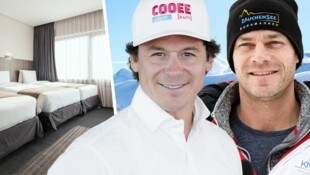 Como muchas otras estrellas del esquí, Rainer Schönfelder (al frente) y Michael Walchhofer se aventuraron en la industria hotelera.  (Imagen: ZVG, GEPA, stock.adobe.com (2))