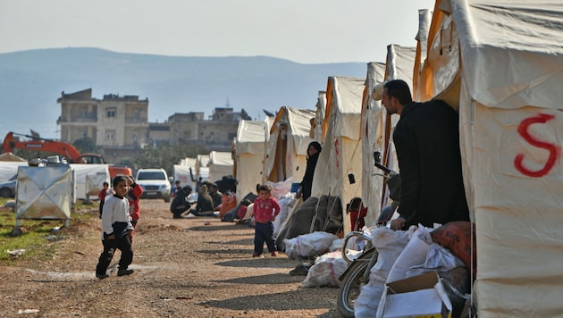 Ein Lager an der syrisch-türkischen Grenze. (Bild: AFP)