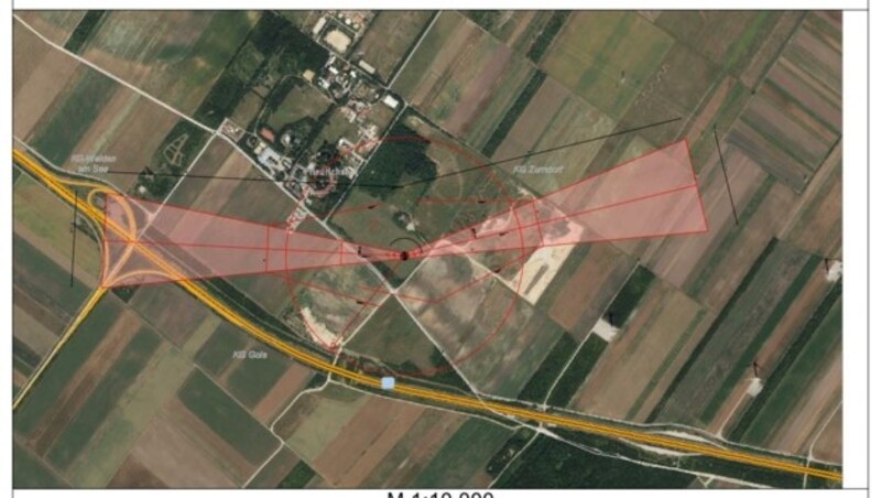 Laut Friedl wird nicht direkt über den Friedrichshof, sondern über die Autobahn geflogen. „Wenn der Wind nicht richtig geht, wird das nicht möglich sein“, so die Bürgerinitiative. (Bild: zVg)