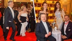 Opernball 2023: Karl Nehammer stieg Susanne Raab auf die Schleppe, wegen Ludwigs Logen-Gast Wrabetz ist die SPÖ-Führungsdebatte wieder angeheizt. (Bild: Starpix/Alexander Tuma, Krone KREATIV)