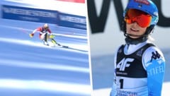 Wendy Holdener (li.) schied im Finale aus, Mikaela Shiffrin litt mit. (Bild: Christof Birbaumer, ORF Screenshot)