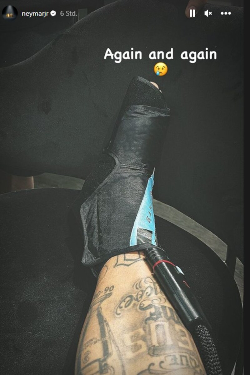 Diese Insta-Story setzte Neymar nach seiner Verletzung im Spiel gegen Lille ab. (Bild: Instagram.com/neymarjr)