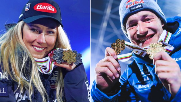 Mikaela Shiffrin, Marco Odermatt (Bild: GEPA)