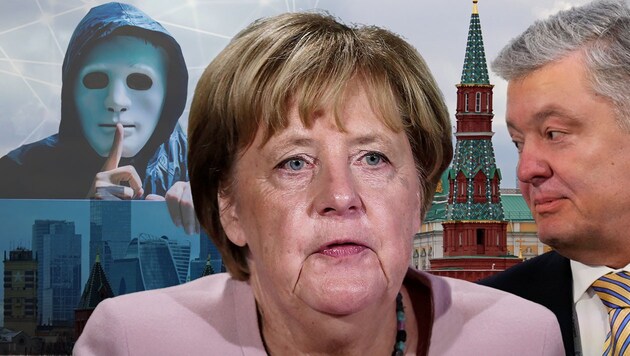 Merkel hatte in ihrer Amtszeit häufig mit Poroschenko zu tun. Der heute 57-Jährige war als Vorgänger des heutigen Präsidenten Wolodymyr Selenskyj von 2014 bis 2019 im Amt. (Bild: APA/AFP/CARLOS COSTA stock.adobe.com ASSOCIATED PRESS Oleg - stock.adobe.com, Krone KREATIV)