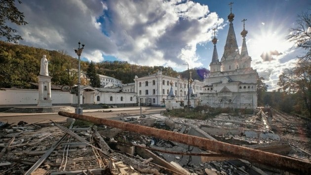 Vor fast einem Jahr kam es zum ersten Luftangriff auf das Kloster. (Bild: Kulturministerium der Ukraine)