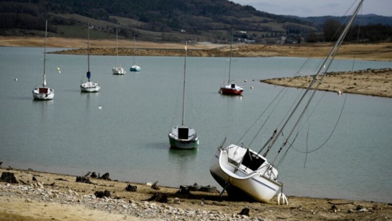 Der Lac de Montbel hat weniger Wasser als sonst. (Bild: Valentine Chapuis/AFP)