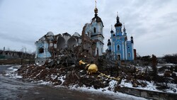 Zerstörte Kirchen in der Region Donetsk (Bild: AFP)