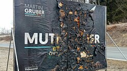 Brandanschlag auf ÖVP-Wahlplakat (Bild: zvg)