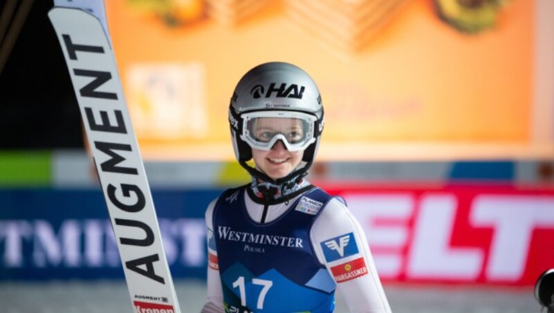 PLANICA,SLOVENIA,23.FEB.23 - NORDIC SKIING, SKI JUMPING - FIS Nordic World Ski Championships, normal hill, ladies. Image shows Julia Muehlbacher (AUT). Photo: GEPA pictures/ Gintare Karpaviciute (Bild: GEPA pictures)