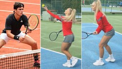 Petros Tsitsipas (ganz links) bot Alisha Lehmann seine Doppel-Partnerschaft an. Sie scheint interessiert. (Bild: Instagram.com/petrostsitsipas00, Instagram.com/alishalehmann7)