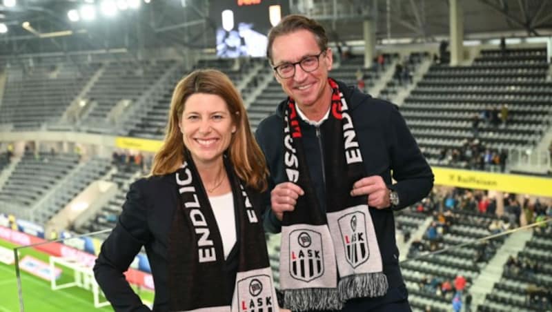 Energie-AG-Chef Leonhard Schitter und Barbara Schmidt (Österreichs Energie). (Bild: Markus Wenzel)