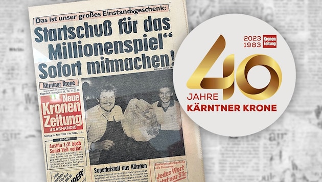 Die "Kärntner Krone" wird heuer 40 Jahre. (Bild: Kronenzeitung/Krone Kreativ; stock.adobe.com; Krone KREATIV)