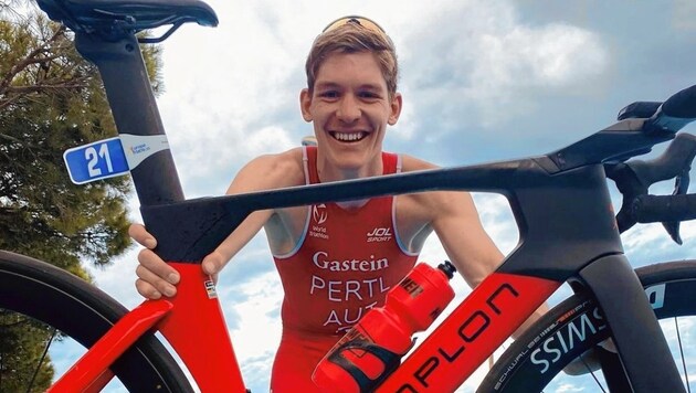 Erster Sieg in der Triathlon-Elite: Lukas Pertl (Bild: Lukas Pertl)