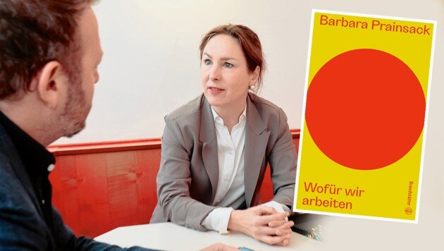 Barbara Prainsacks Buch „Wofür wir arbeiten“ ist ab Montag im gut sortierten Buchhandel erhältlich. (Bild: Krone KREATIV,Brandstätter Verlag, Klemens Groh)
