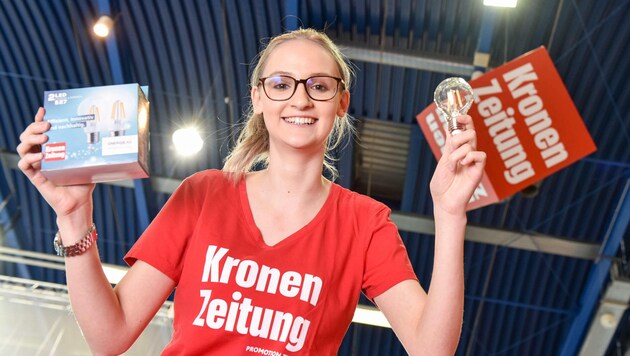 Für „Krone“-BonusCard-Besitzer gibt’s bei der WEBUILD-Energiesparmesse am „Krone“- Stand in Halle 20 zwei Gratis-LED-Lampen. (Bild: Markus Wenzel)