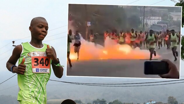 Beim „Mount Cameroon Race of Hope“ kam es zu schrecklichen Szenen. (Bild: APA/AFP/Daniel Beloumou Olomo/twitter.com/LoveWorld_Peopl/krone.at-kreativ)