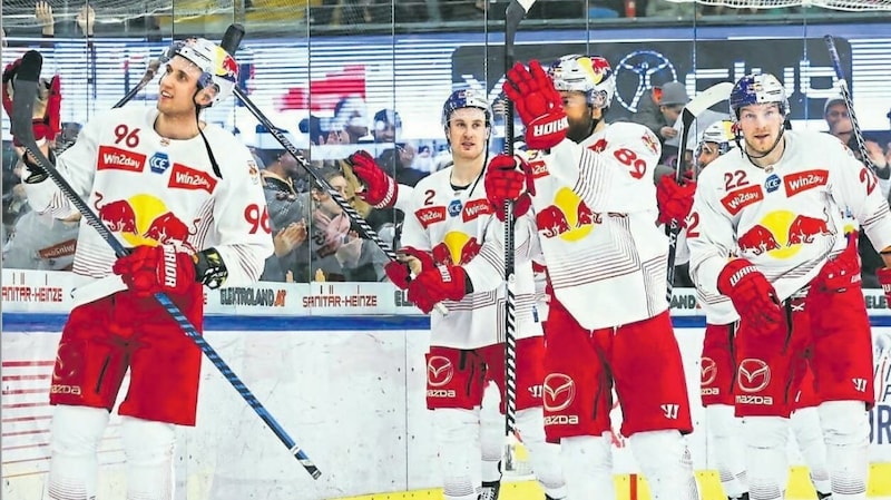 Salzburgs Eisbullen wurden 2022 und 2023 Meister. (Bild: GEPA Pictures/David Geieregger)