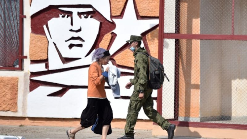 Das Hauptquartier der russischen „Friedenstruppen“ in Tiraspol, der Hauptstadt von Transnistrien (Bild: AFP)