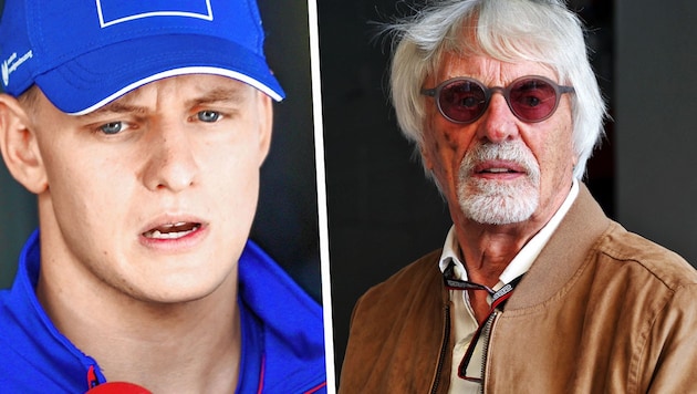 Bernie Ecclestone (re.) spricht über Mick Schumacher.