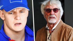 Bernie Ecclestone (re.) spricht über Mick Schumacher. (Bild: Sepp Pail, GEPA)