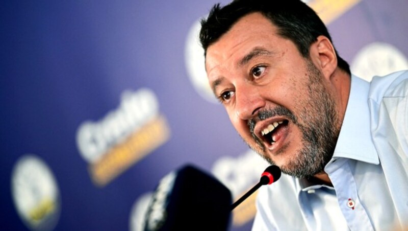 Italiens Vizepremier und Verkehrsminister Matteo Salvini (Lega) (Bild: APA/AFP/Miguel MEDINA)