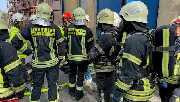 Die Feuerwehr der Stadt Gmünd am Einsatzort. (Bild: FF Gmünd)