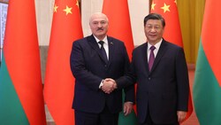 Der belarussische Präsident Alexander Lukaschenko und sein chinesischer Amtskollege Xi Jinping (von links) (Bild: Pavel Orlovsky/AFP/APA/Belta)